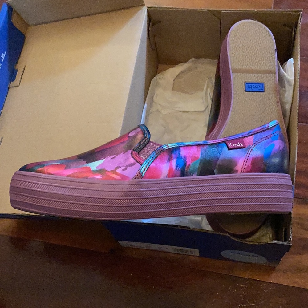 Keds Triple Decker Shimmer Leather Sneaker NIB
